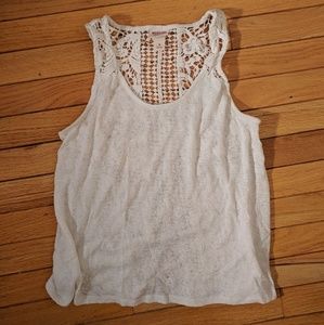 Off-white crochet back tank top